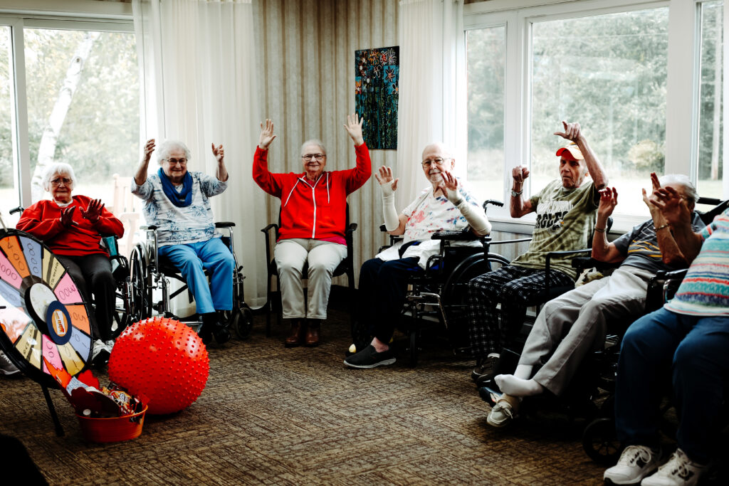 Elderly group sitting together